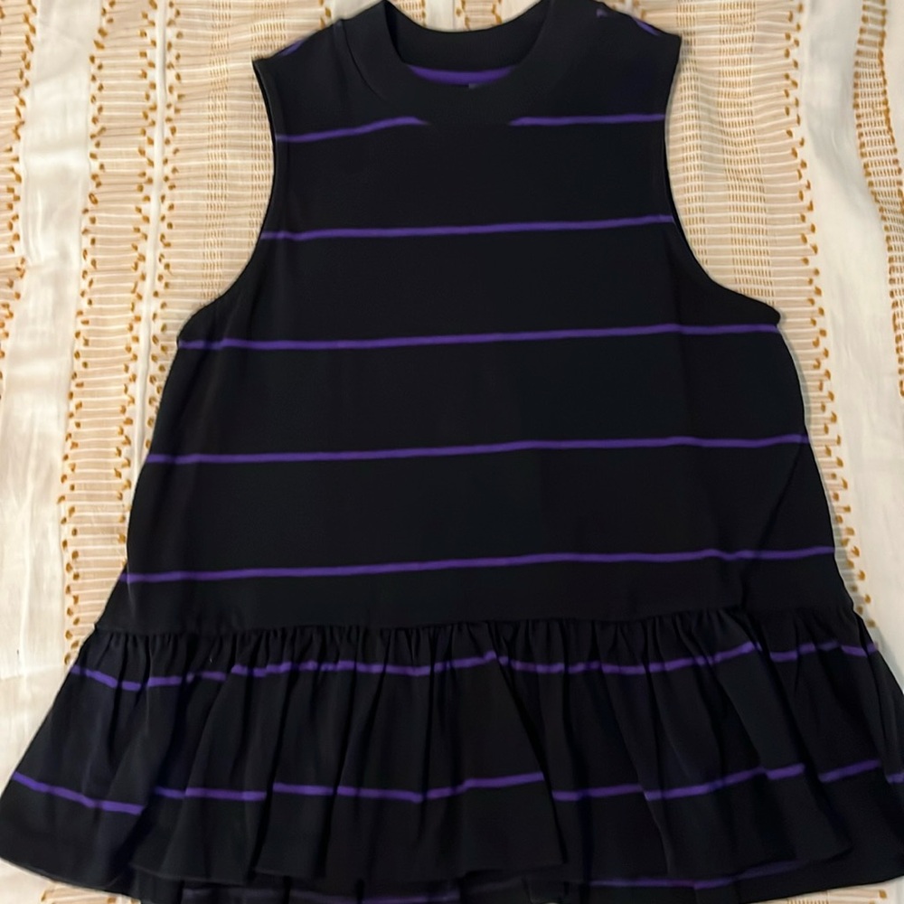 Striped peplum top NWT